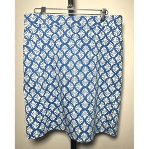Boden Women’s Size 10R Blue White Skirt  Resort Wear New Shell Print